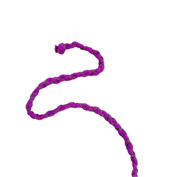 Xhilaration Purple With Gold Sheen & Braided Metal Chain Tie Neck Bikini Top, M - Picture 4 of 8